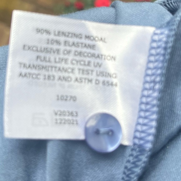 COPY - Coolibar Light Blue Wrap Top 3/4 Sleeve - Picture 4 of 6